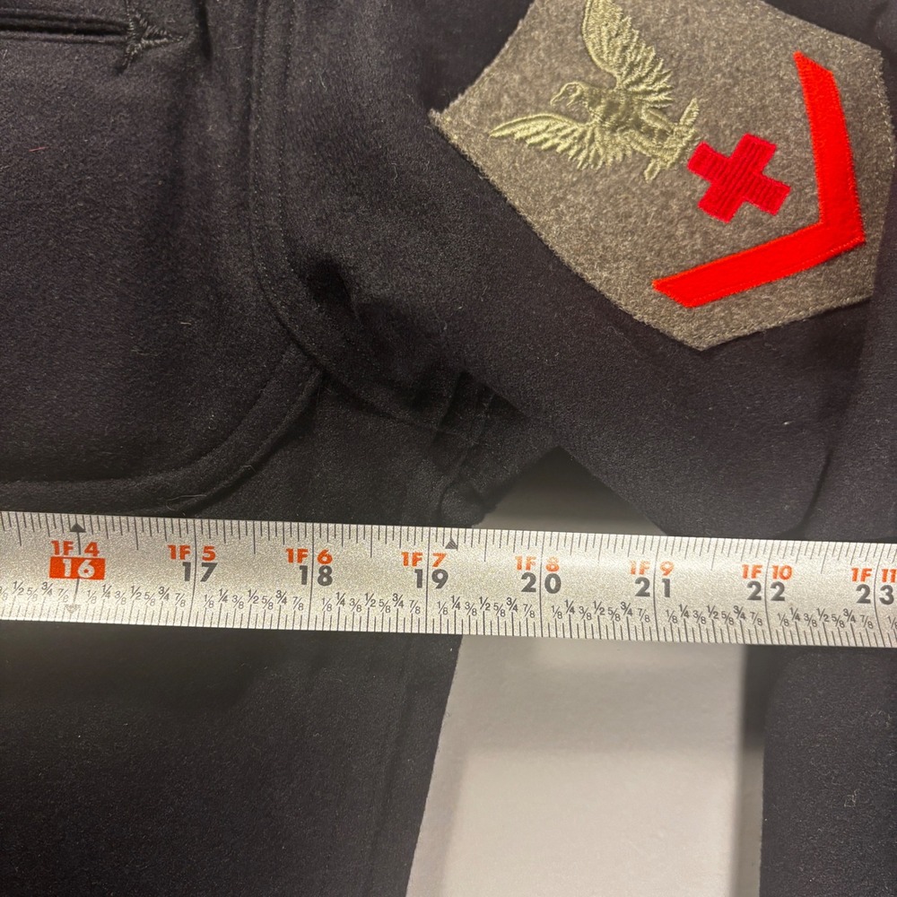 Vintage US Navy Wool Jumper Mens Size 38R Blue Undress Uniform Shirt‎ - Picture 14 of 14